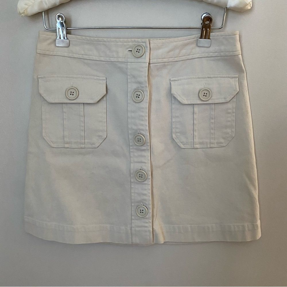 Gap Skirt Khaki Button Front Y2K Summer 2003 Pockets Neutral Trendy Casual